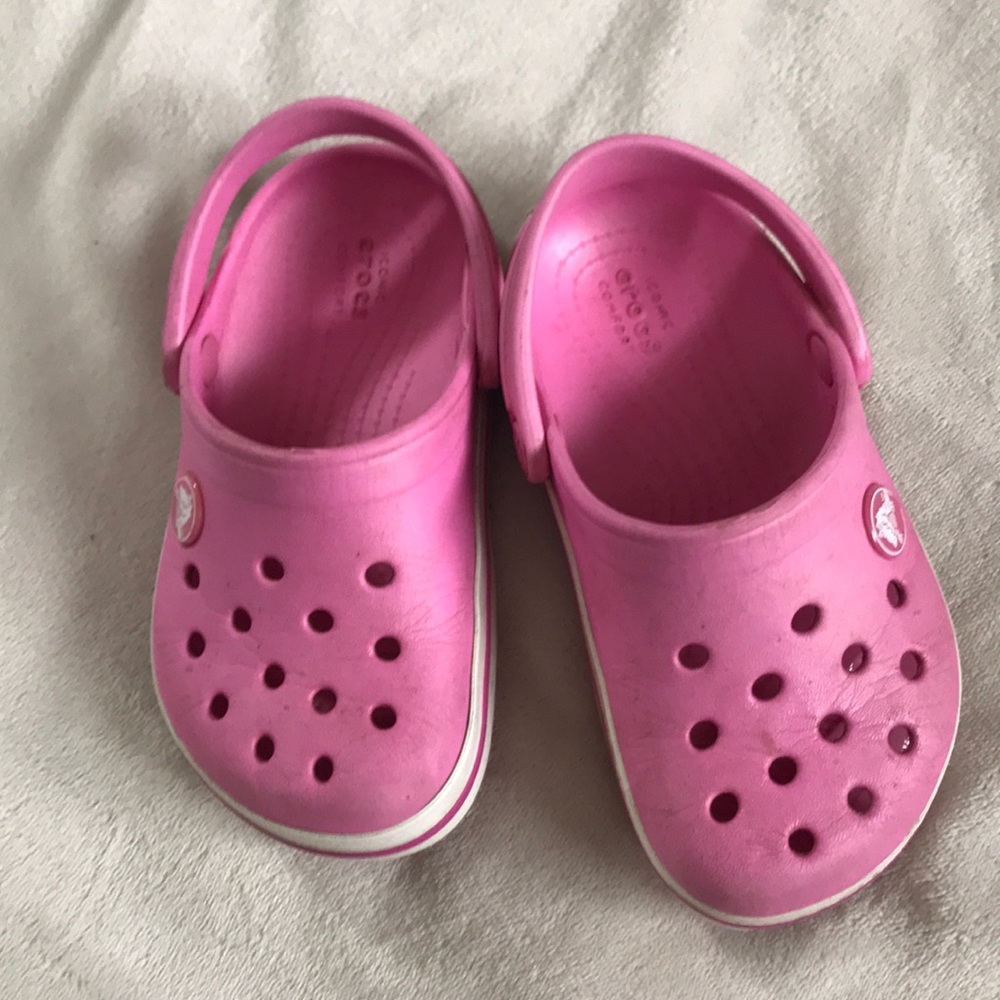 Crocs Pink Crocband toddler size 8 sandals